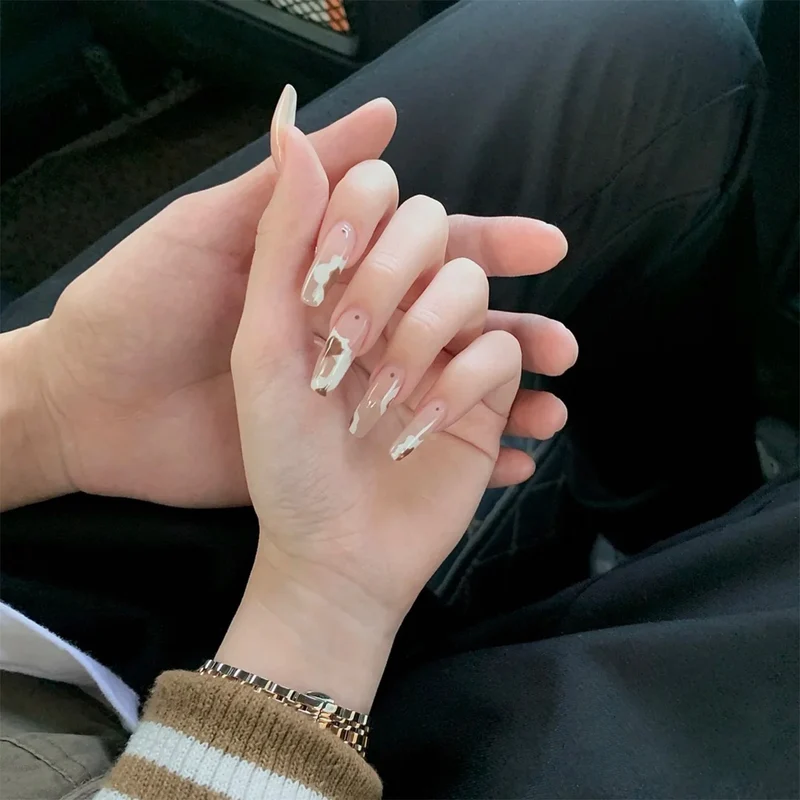 Artistic acrylic nails with trendy design Stornfield
