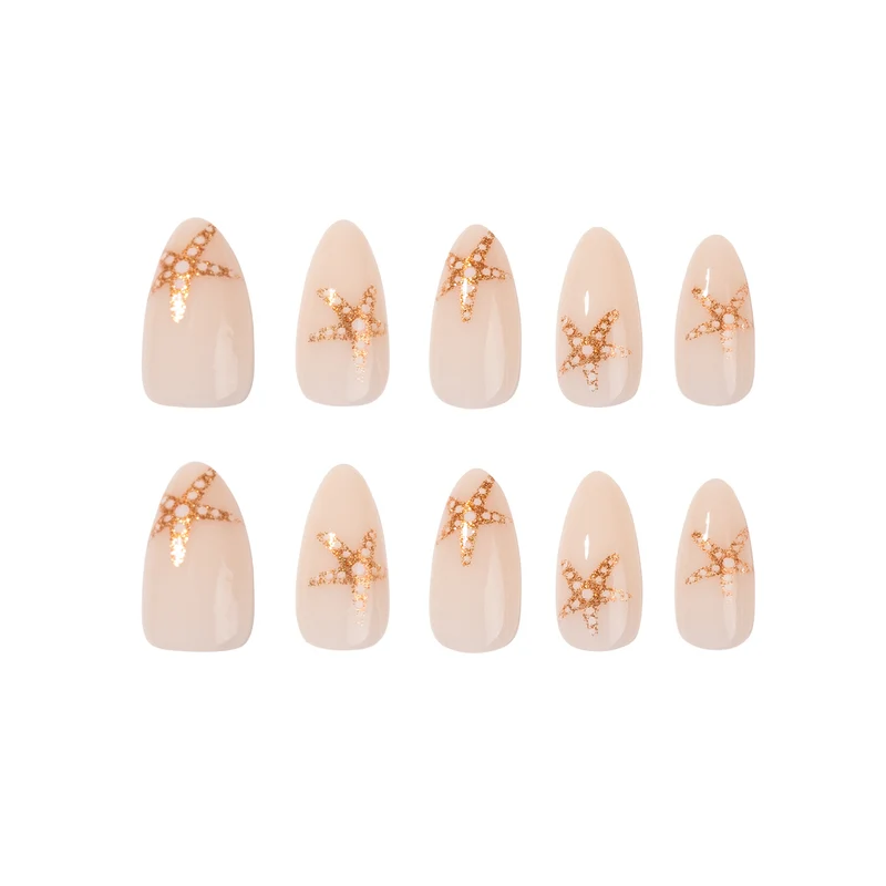 Artistic acrylic nails with maritime star designs Stornfield