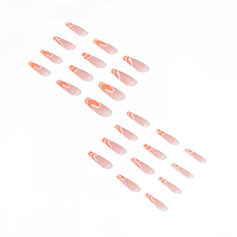 Artful acrylic nails with creative wave design Stornfield