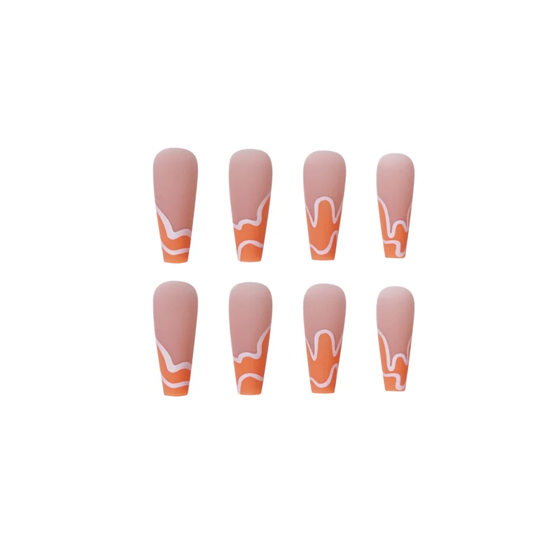 Artful acrylic nails with creative wave design Stornfield