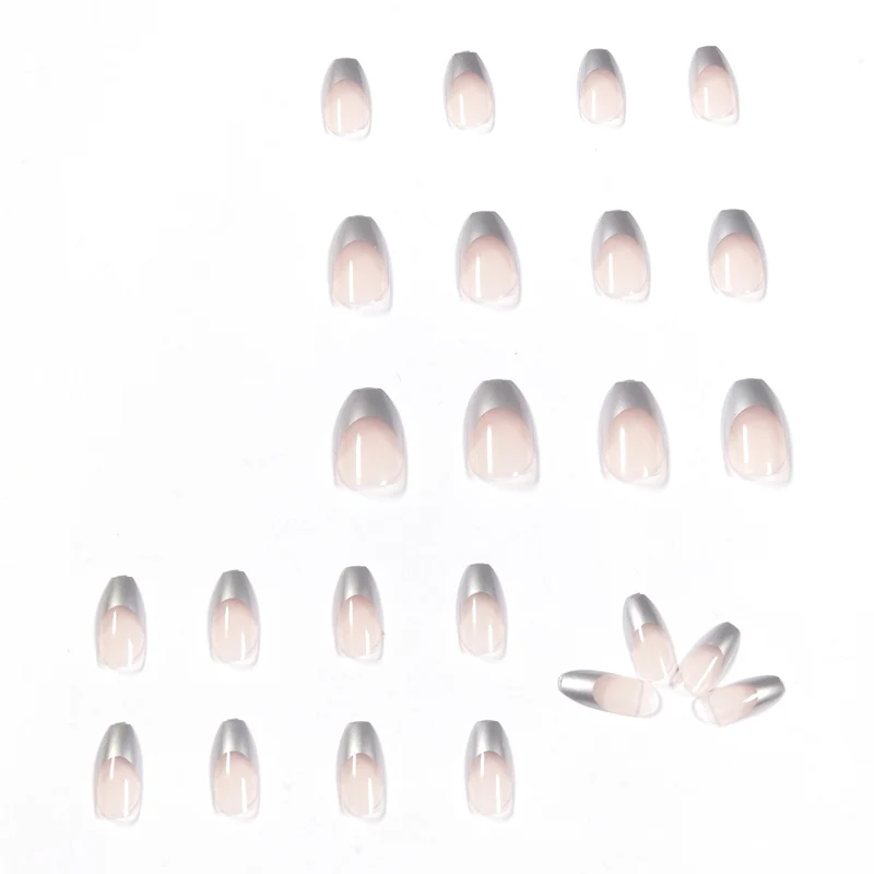 Artificial stiletto nails with glitter accents and elegant French tip Stornfield