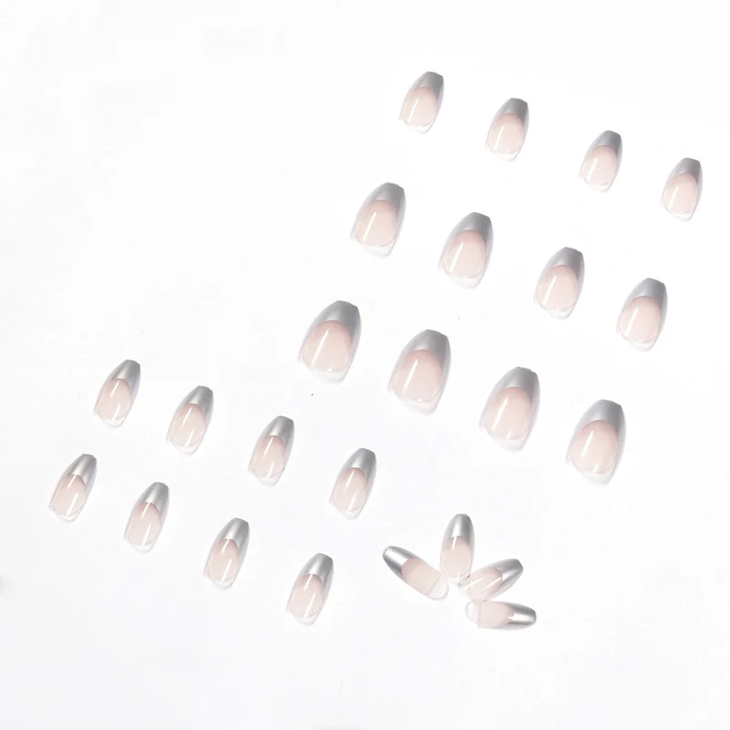 Artificial stiletto nails with glitter accents and elegant French tip Stornfield