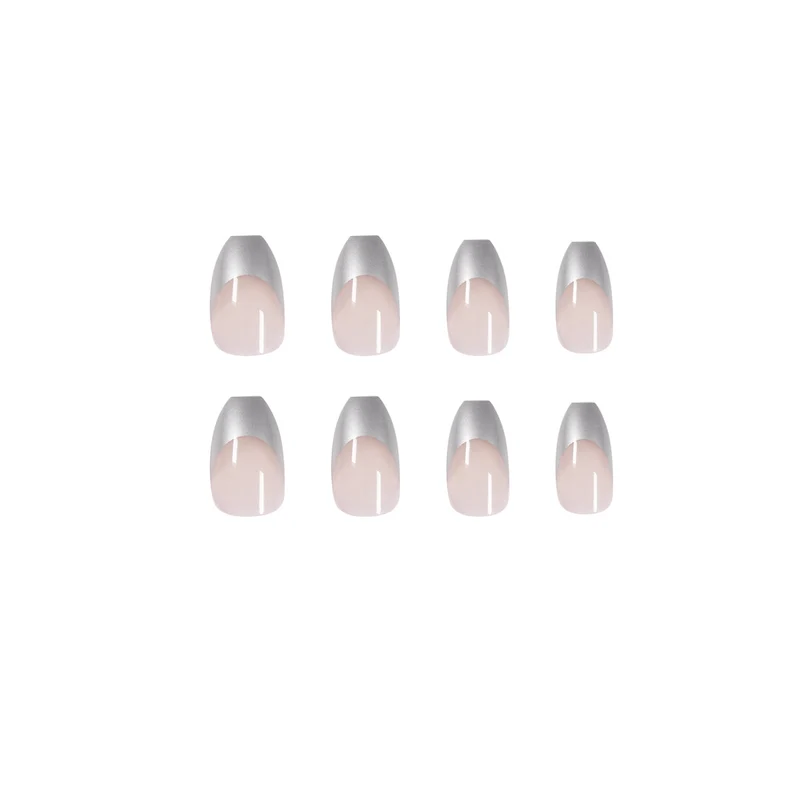 Artificial stiletto nails with glitter accents and elegant French tip Stornfield