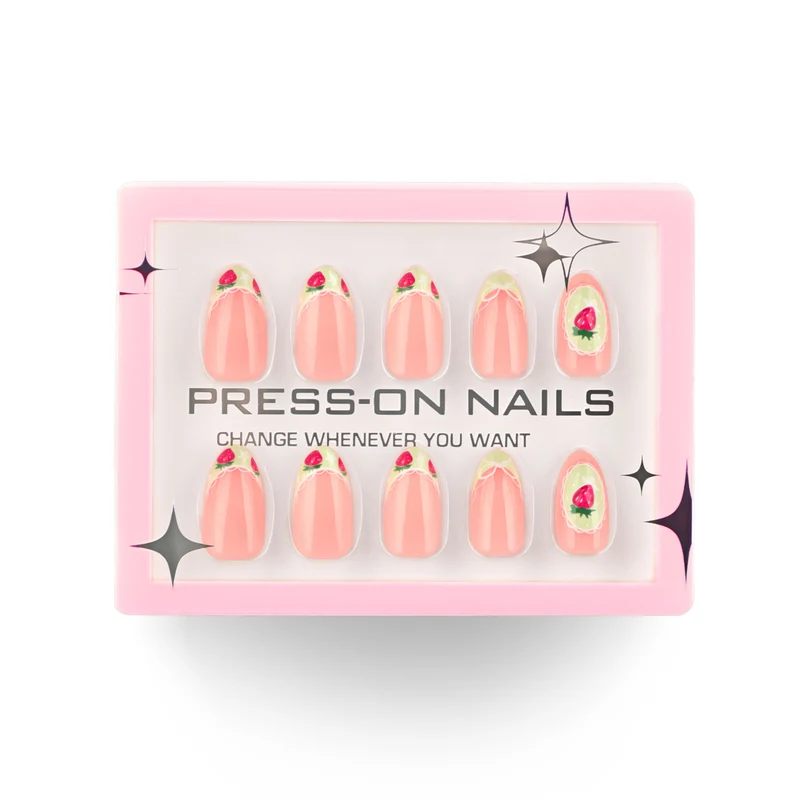 Artificial Press-On Nails with Floral Design Stornfield
