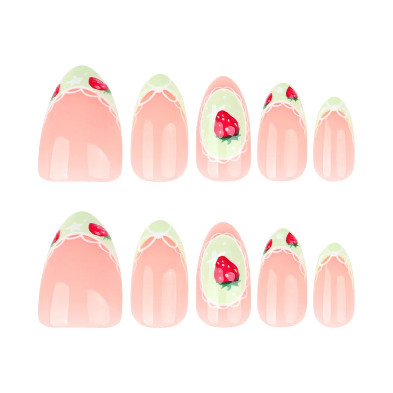 Artificial Press-On Nails with Floral Design Stornfield
