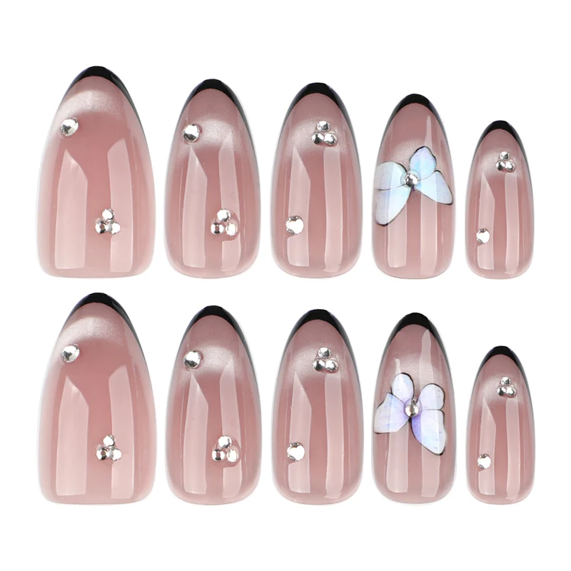 Artificial nail art with pearl and flower decorations Stornfield