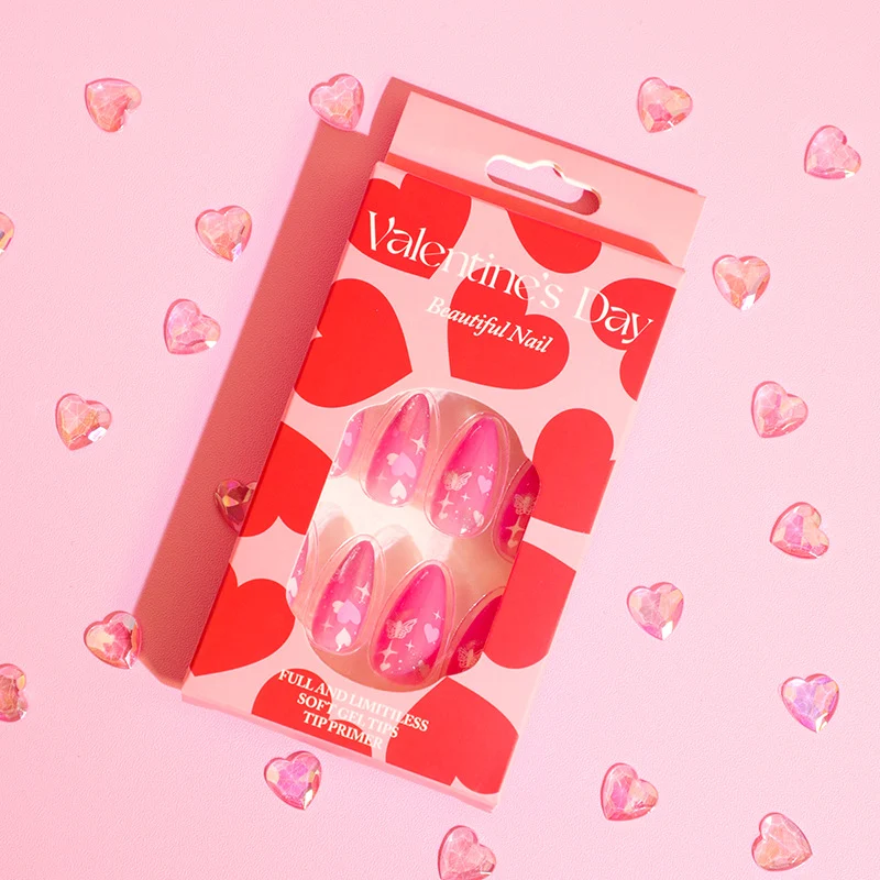 Artificial nail decoration in romantic heart design Stornfield