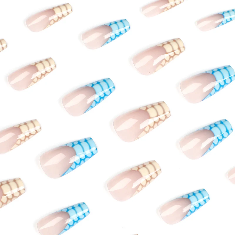 Artificial nail extensions with modern designs and creative color accents Stornfield
