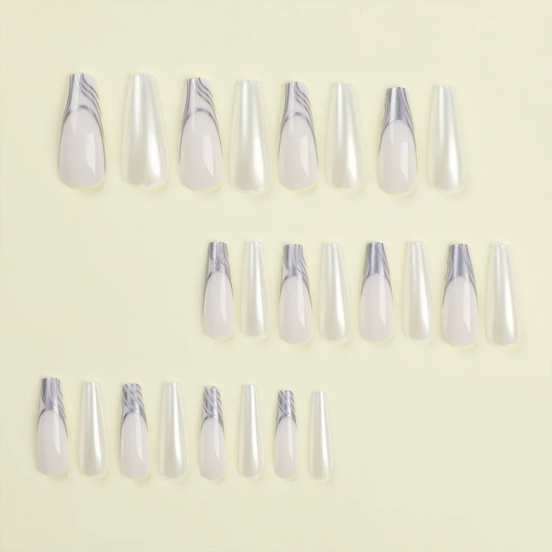 Artificial nail extensions with marbled design Stornfield