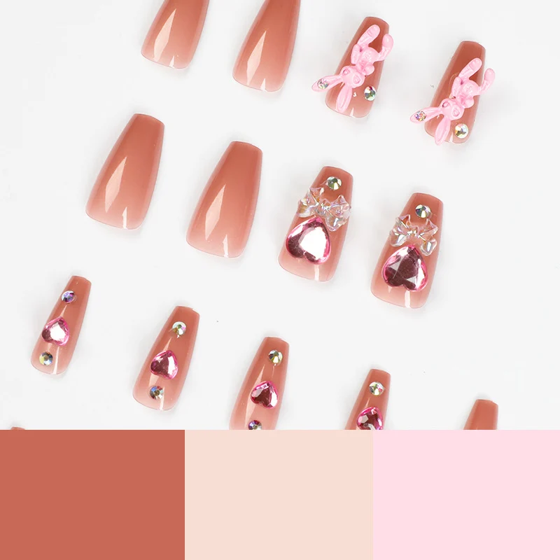 Artificial nail extensions with artistic decorations Stornfield
