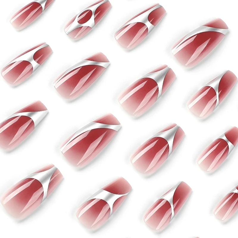 Artificial nail extensions with high-gloss finish and modern design Stornfield