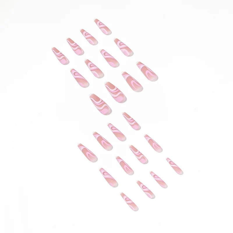 Artificial nail extensions with elegant wave design Stornfield