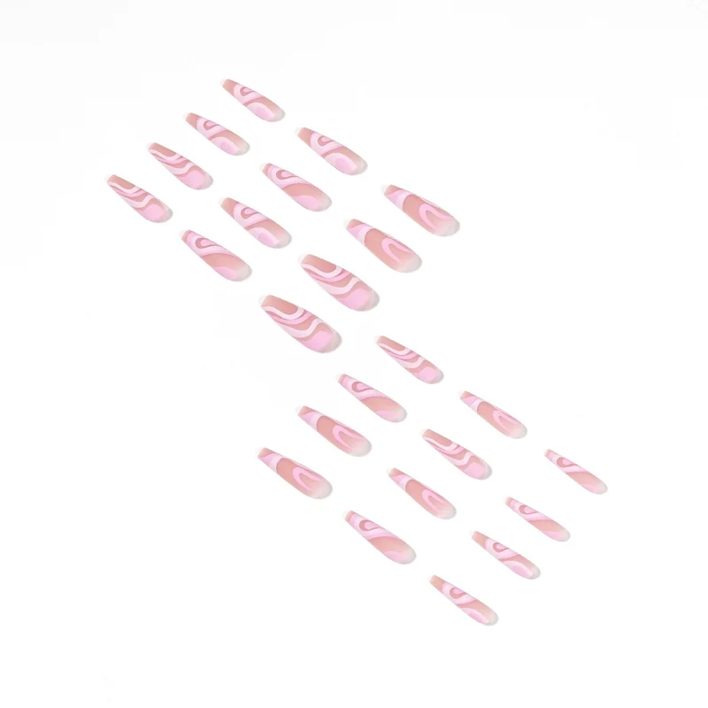 Artificial nail extensions with elegant wave design Stornfield