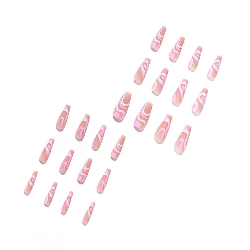 Artificial nail extensions with elegant wave design Stornfield