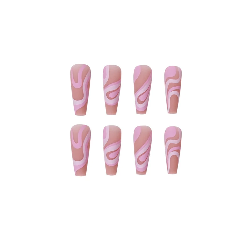Artificial nail extensions with elegant wave design Stornfield