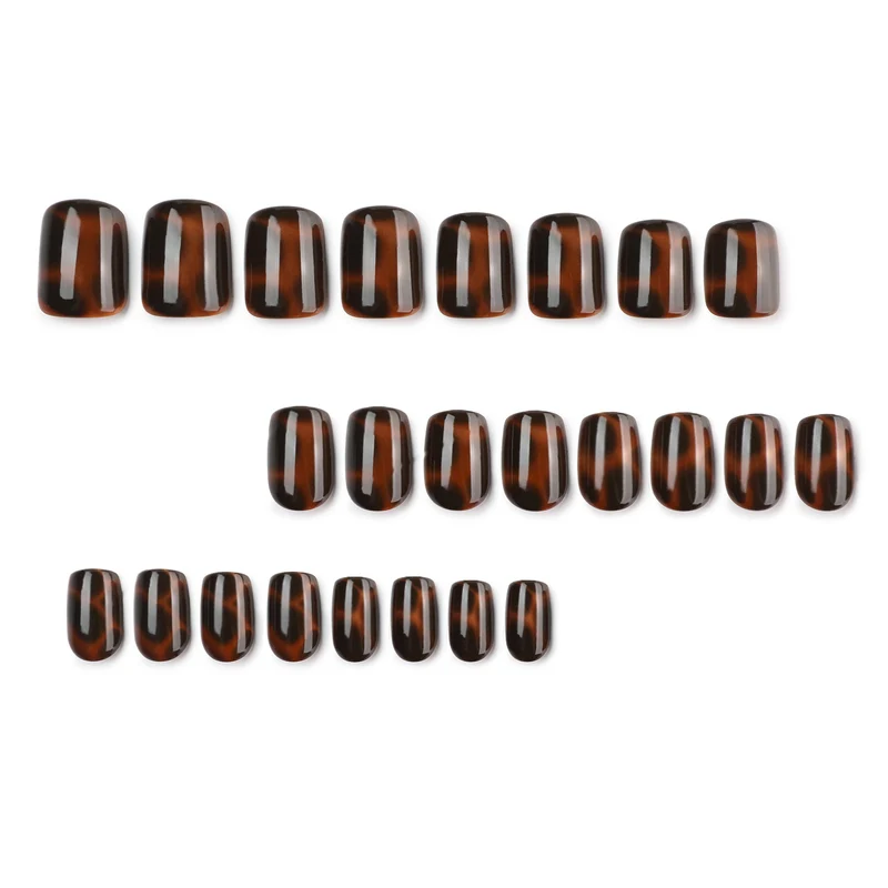 Artificial nail extensions with elegant tortoiseshell decor Stornfield