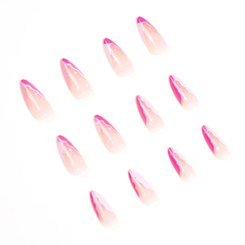 Artificial nail extensions with elegant glitter accent Stornfield