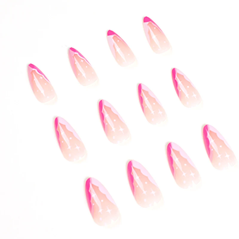 Artificial nail extensions with elegant glitter accent Stornfield