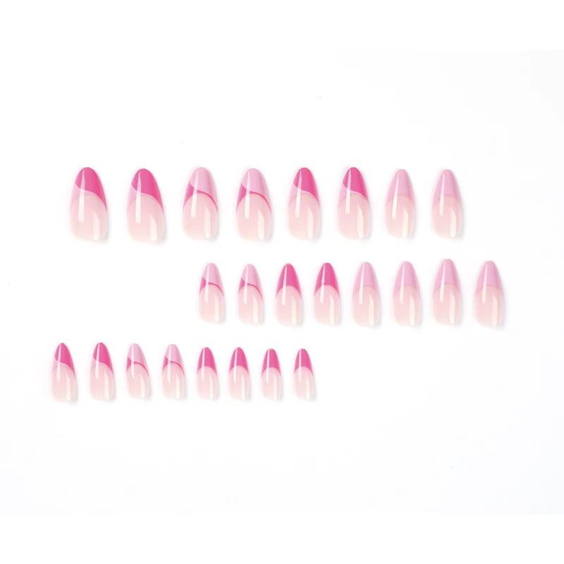Artificial nail extensions with elegant glitter French tip design Stornfield