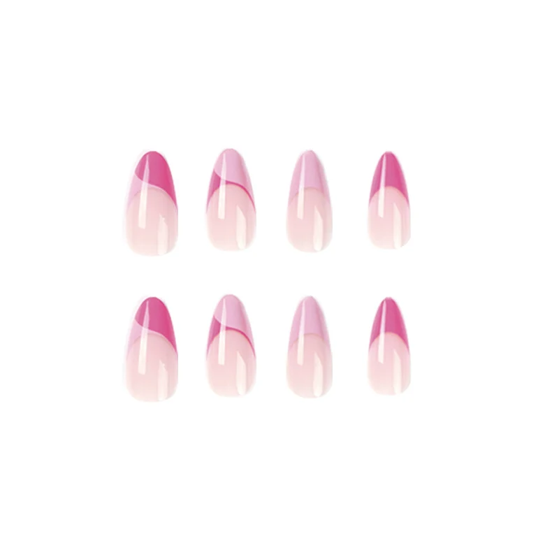 Artificial nail extensions with elegant glitter French tip design Stornfield
