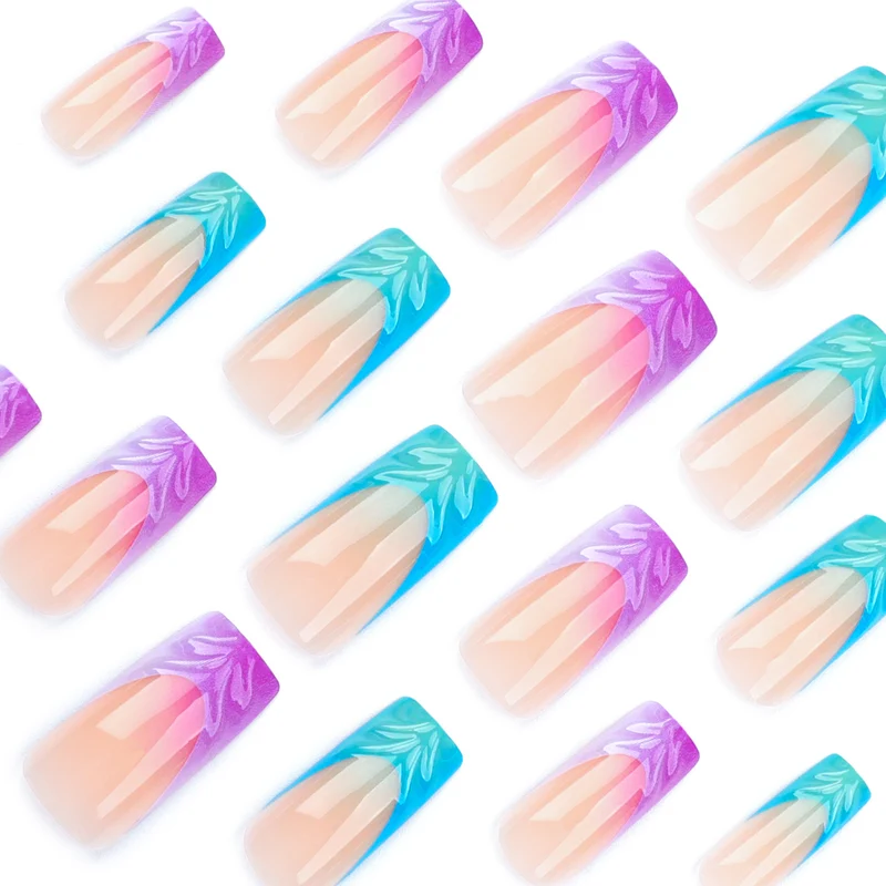 Artificial nail extensions with unique Amazon River design Stornfield
