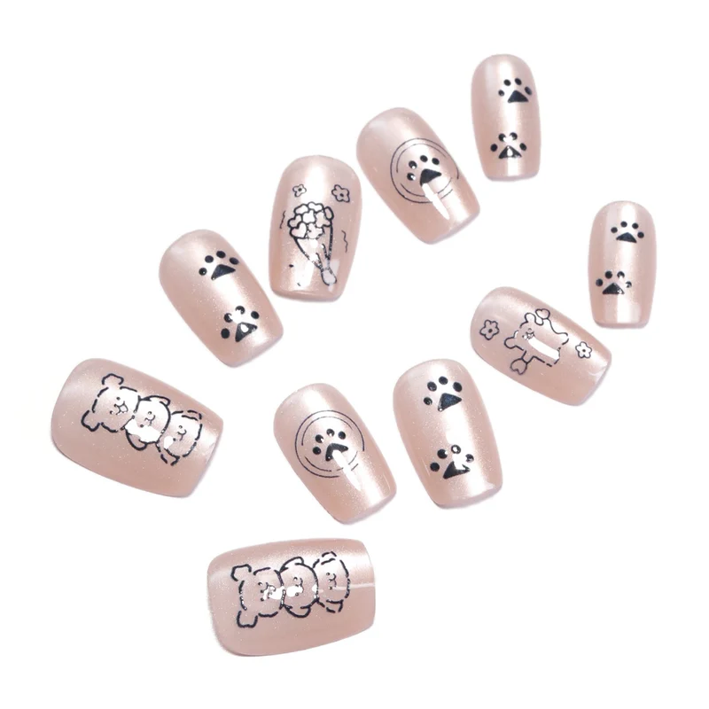 Artificial nail art with playful animal motifs Stornfield