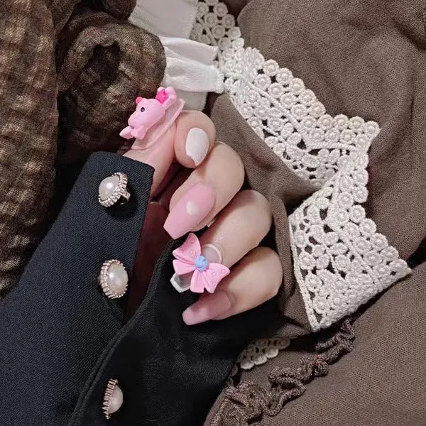 Artificial nail art with playful animal design Stornfield