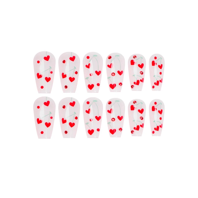 Artificial nail art with romantic heart design Stornfield