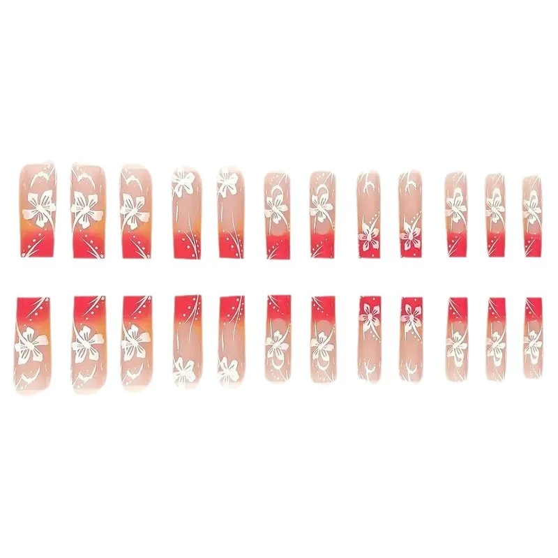 Trendige Blumige Acryl-Nagelkunst-Set Karnz