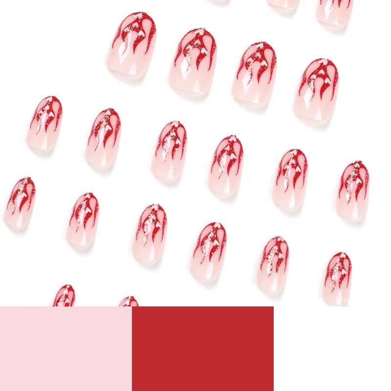 Artificial nail art with romantic heart and flame design Stornfield