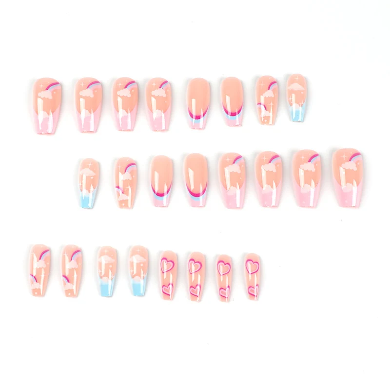 Artificial nail art with rainbow design Stornfield