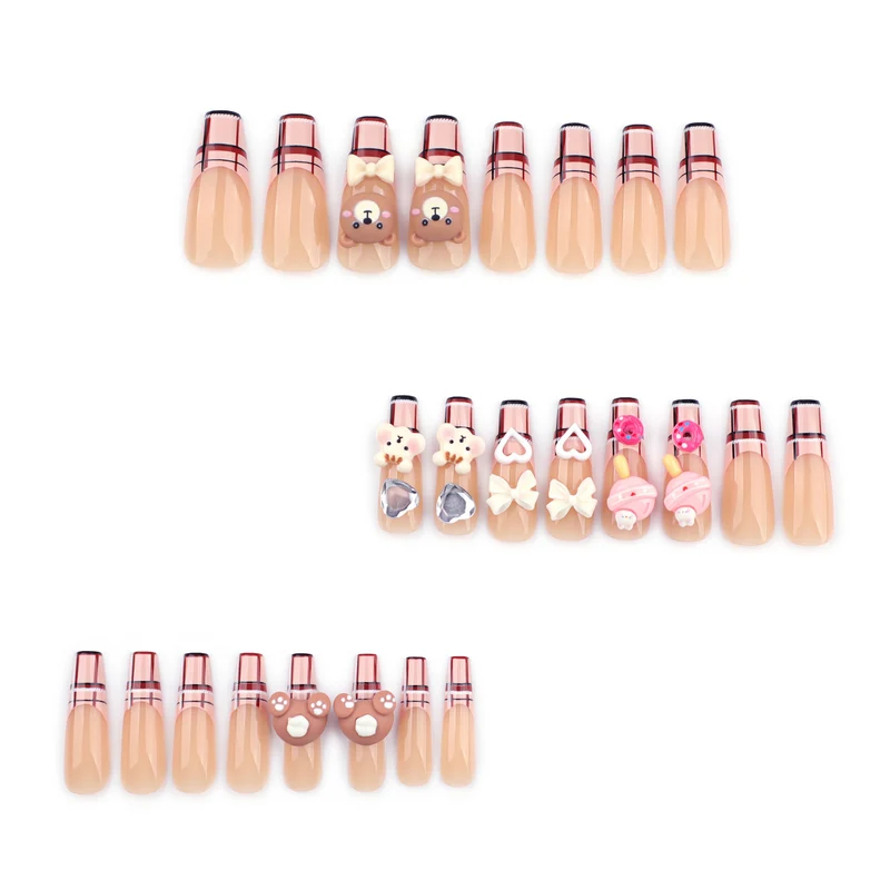 Artificial nail art with cute animal and candy motifs Stornfield