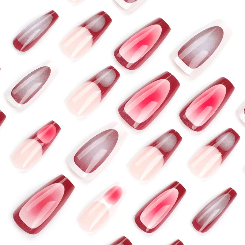 Artificial nail art with modern gradient and decorative accents Stornfield