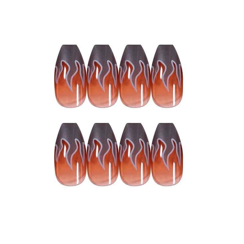 Artificial Nail Art with Fire Design Stornfield