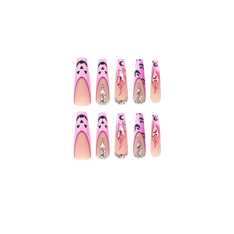 Artificial nail art with festive design and glitter variations Stornfield