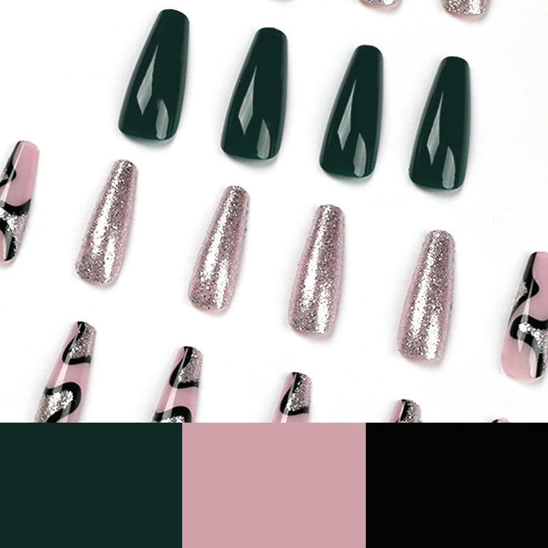 Artificial nail art with elegant glitter and gradient effects Stornfield