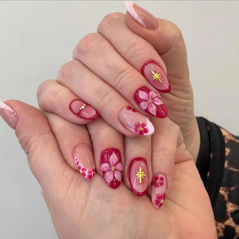 Artificial Nail Art with Flower Design Stornfield