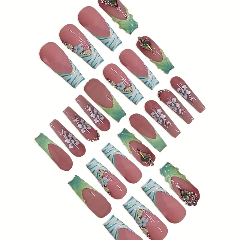 Glamouröse dekorative Acrylnagelerweiterungen Karnz