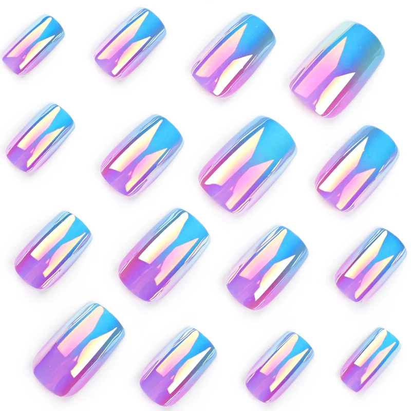 Artificial nail art in holographic design Stornfield