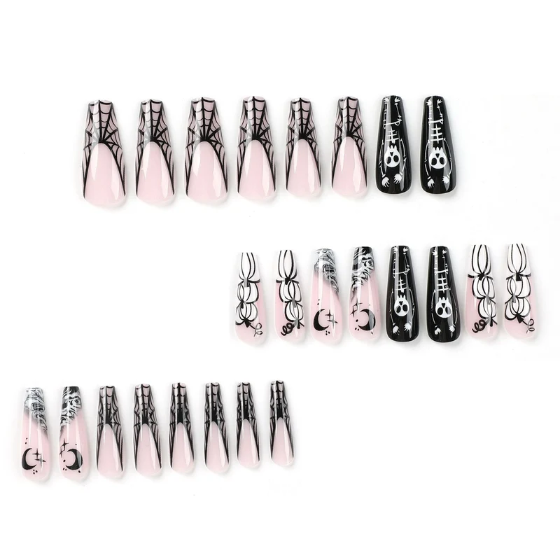 Artificial nail art in Halloween style with graffiti designs Stornfield