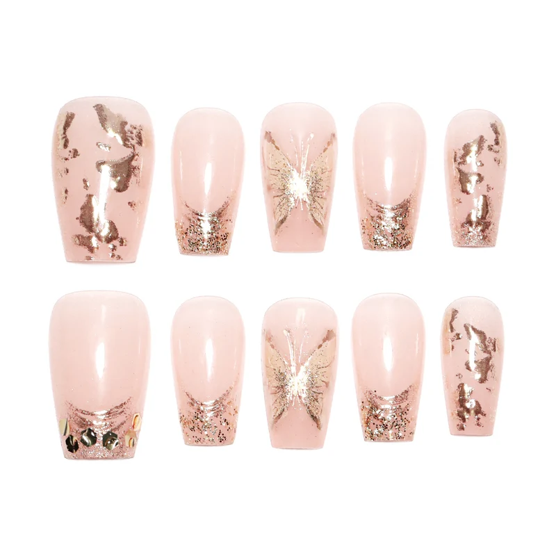 Artificial Nail Nail Art Set with Glitter and Floral Decorations Stornfield