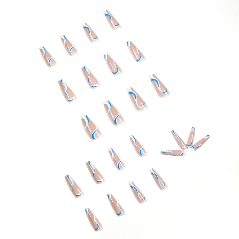 Creative Nail Extensions with Wave Pattern Stornfield