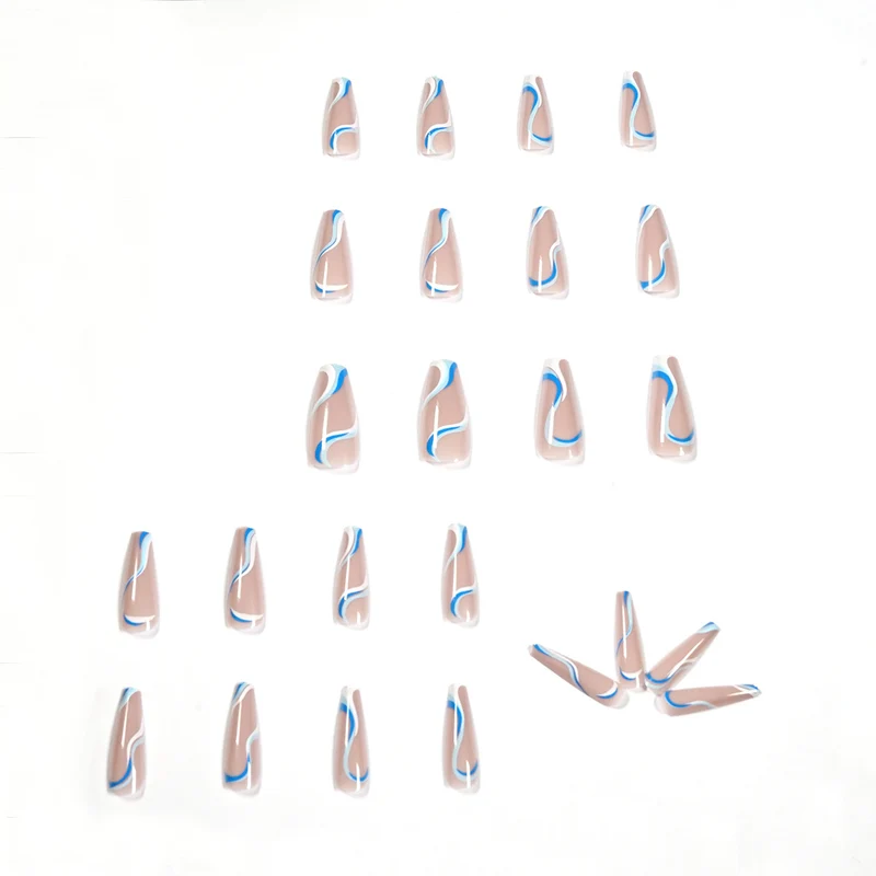 Creative Nail Extensions with Wave Pattern Stornfield