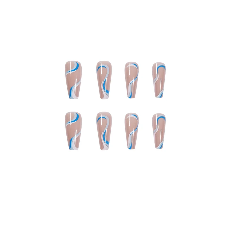 Creative Nail Extensions with Wave Pattern Stornfield