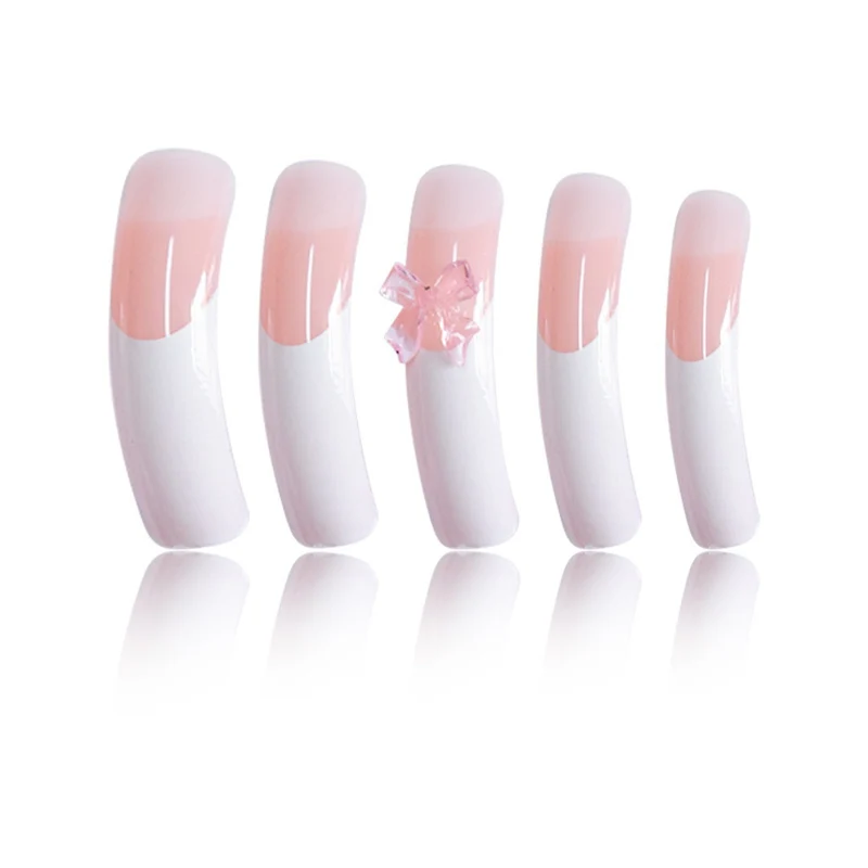 Elegante French Tip Acryl-Nagelverstärkungen Karnz