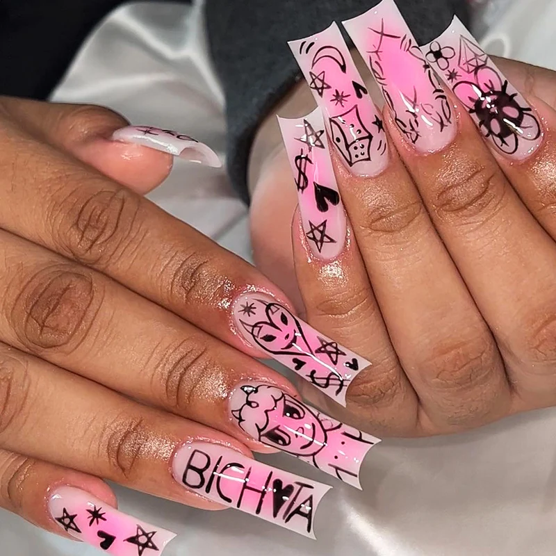 Artificial artificial nails with playful design Stornfield