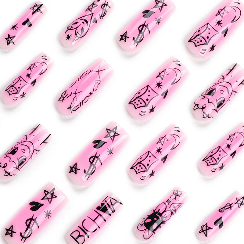 Artificial artificial nails with playful design Stornfield