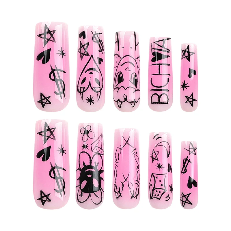 Artificial artificial nails with playful design Stornfield