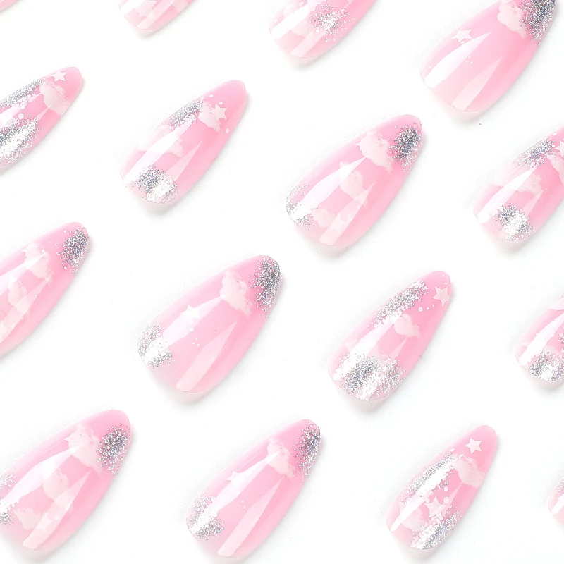 Artificial nails with cloud and star design Stornfield