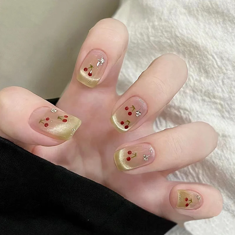Artificial nails with cherry motif Stornfield